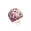 Solid 18k Rose Gold Diamond Ruby and Pink Sapphire Wide Band Ring Carousel 4