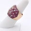 Solid 18k Rose Gold Diamond Ruby and Pink Sapphire Wide Band Ring Carousel 5