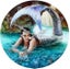 Mermaid glass wall clock Carousel 1