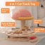 Elosung Large Pink Interactive Cat Scratching Post With Ball Track Fun Mushroom Carousel 4