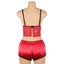 Women 3 Piece Floral Lace Bottom and Top Red Lingerie Set Carousel 10