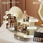 Elosung Brown Rotating Desktop Cosmetic Organiser High End Dustproof Wall Mounte Carousel 4