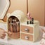 Elosung Brown Rotating Desktop Cosmetic Organiser High End Dustproof Wall Mounte Carousel 6