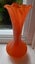 Bright Orange Mottled with White RETRO Vase Scalloped Top Carousel 3