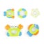 Bath Toys Baby Octopus Kids Infant Toddlers 5 Rings Learn cast Circle Toys Carousel 5