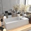 vidaXL Bathroom Sink with Overflow Ceramic Matt White Carousel 1