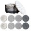 Polka Dot Grey 8 Piece Drink Coasters with Holder Minimalist Cotton Woven 4 Colo Carousel 2