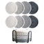 Grey 8 Piece Drink Coasters with Holder Minimalist Cotton Woven 4 Colors Absorbe Carousel 1