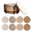 Polka Dot Flax 8 Piece Drink Coasters with Holder Minimalist Cotton Woven 4 Colo Carousel 2