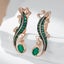 Kinel Hot Green Natural Zircon Lizard Drop Earrings Carousel 3
