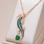 Kinel Hot Green Natural Zircon Lizard Pendant Necklace Carousel 3