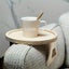 NEW Home Foldable Sofa Armrest Tray Wooden Disc Tray Sofa Armrest Carousel 4