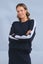 Elm Sloane Fleece Crew with Grey Marle Trim Navy Carousel 1