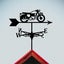 Durable Metal wind vane Motorcycle Silhouette weathervane Black Spray Paint Wi Carousel 2