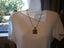**NEW** 'SUARTI BA' STG.SILV & 18CT GOLD AMBER PENDANT NECKLACE (40gms) Carousel 5