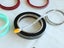Vintage lot Lucite Stacker Bracelets Bangles set with Diamantes, plastic, mix Carousel 9