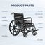 24 Inch Foldable Wheelchair Elderly Wheel Chair Carousel 7
