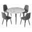 1 Dining Table And 4 Chairs Set Marble Grey Carousel 1