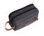 Mens Travel Toiletry Bag with Double Compartments Canvas Leather-Black Carousel 1