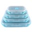 Elosung Blue Collapsible Silicone Bento Box Set 4 Piece Food Grade Microwave & F Carousel 1
