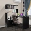 Black Office Computer Desk L Shaped Rotating Corner Study Writing Table Shelves Carousel 2