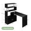 Black Office Computer Desk L Shaped Rotating Corner Study Writing Table Shelves Carousel 3