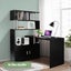 Black Office Computer Desk L Shaped Rotating Corner Study Writing Table Shelves Carousel 5