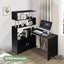 Black Office Computer Desk L Shaped Rotating Corner Study Writing Table Shelves Carousel 6