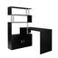 Black Office Computer Desk L Shaped Rotating Corner Study Writing Table Shelves Carousel 11