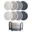 Grey 8 Piece Drink Coasters with Holder Minimalist Cotton Woven 4 Colors Absorbe Carousel 5