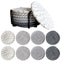 Polka Dot Grey 8 Piece Drink Coasters with Holder Minimalist Cotton Woven 4 Colo Carousel 6