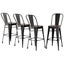 4X Metal Bar Stools Wooden Seat Retro Counter Stool Carousel 1
