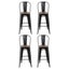 4X Metal Bar Stools Wooden Seat Retro Counter Stool Carousel 3