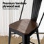 2X Metal Bar Stools Wooden Seat Retro Counter Stool Carousel 4