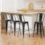 4X Metal Bar Stools Wooden Seat Retro Counter Stool Carousel 7