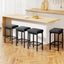 A Set Of 4 Metal Bar Stools Pu Seat Dining Counter Chairs Carousel 7