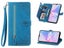 PU Leather Stand Wallet Case Cover for OPPO A78 5G with Wrist Strap Blue Carousel 1