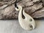 Hand-Carved Bone Fish Hook Pendant with Paua Shell Inlay Carousel 2