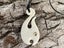 Hand-Carved Bone Fish Hook Pendant with Paua Shell Inlay Carousel 5
