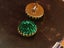 Vintage Runway hand-made Green Emerald sequined dome Earrings - Clip Carousel 4