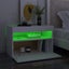 vidaXL Bedside Cabinet & LED Lights White 60x35x40 cm Engineered Wood Carousel 5