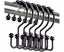 Black Shower Curtain Hooks Rings, Rust-Resistant Metal Double Glide Sh Carousel 1