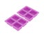 2Pcs Purple 4-Grids Square Organic Silicone Soap Mould DIY Cake Chocol Carousel 2