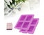 2Pcs Purple 4-Grids Square Organic Silicone Soap Mould DIY Cake Chocol Carousel 5