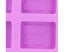 2Pcs Purple 4-Grids Square Organic Silicone Soap Mould DIY Cake Chocol Carousel 6