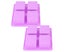 2Pcs Purple 4-Grids Square Organic Silicone Soap Mould DIY Cake Chocol Carousel 7