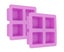 2Pcs Purple 4-Grids Square Organic Silicone Soap Mould DIY Cake Chocol Carousel 8