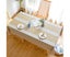 55x55in Waterproof Tablecloth Embroidered Burlap Tassel Linen - Rectan Carousel 1