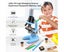 High Definition 100/400/1200 Times Adjustable Microscope Toys Kit with Carousel 3
