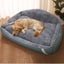 120CM High back bolster comfort Pet Dog Bed Super Thick Warm Carousel 3